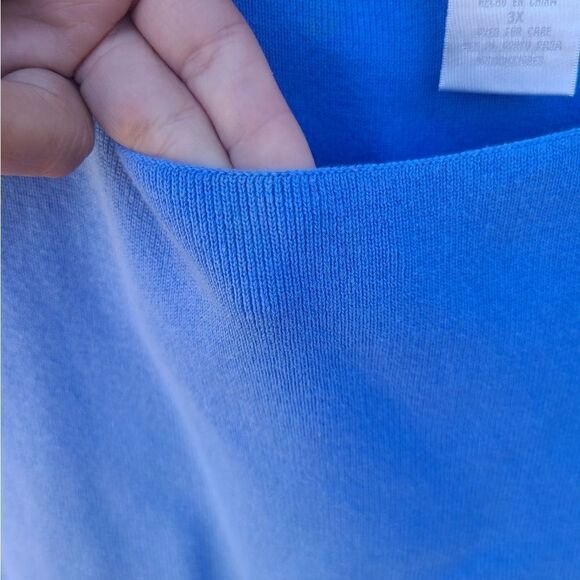 Designer Woman Original Vintage Blue Knit Tank Blouse Women's Plus 3X - Picture 6 of 6